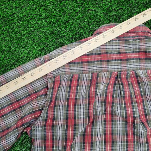 Vintage LL-Bean Flannel Shirt Medium 21x29 Baggy M-Tall - Picture 4 of 12